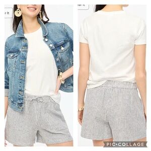 J. Crew Factory Striped Linen Blend High Rise Drawstring Short Size XS